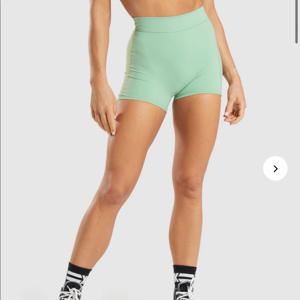 Gymshark and KKfit twins green juice short shorts